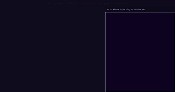 An MCP client launching a game, pausing it, injecting a keypress, and stepping a jump four frames at a time while reading the model back as JSON
